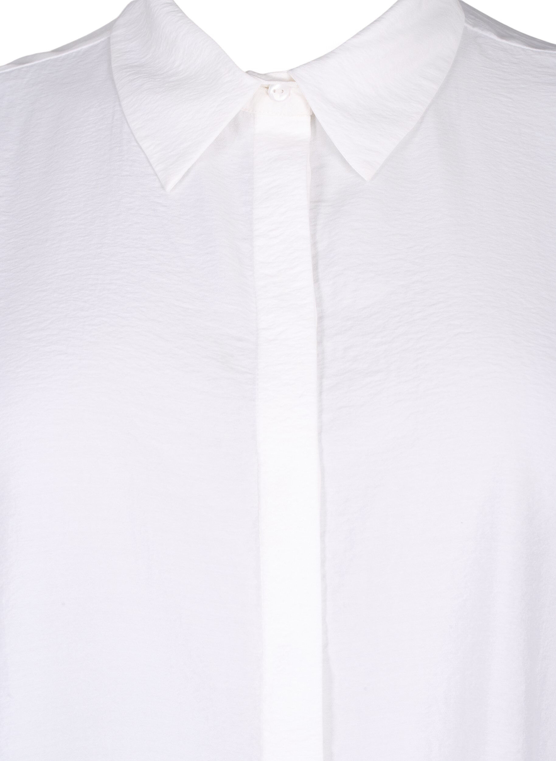 Zizzi Lang shirt van viscose met korte mouwen, Bright White, Packshot image number 2