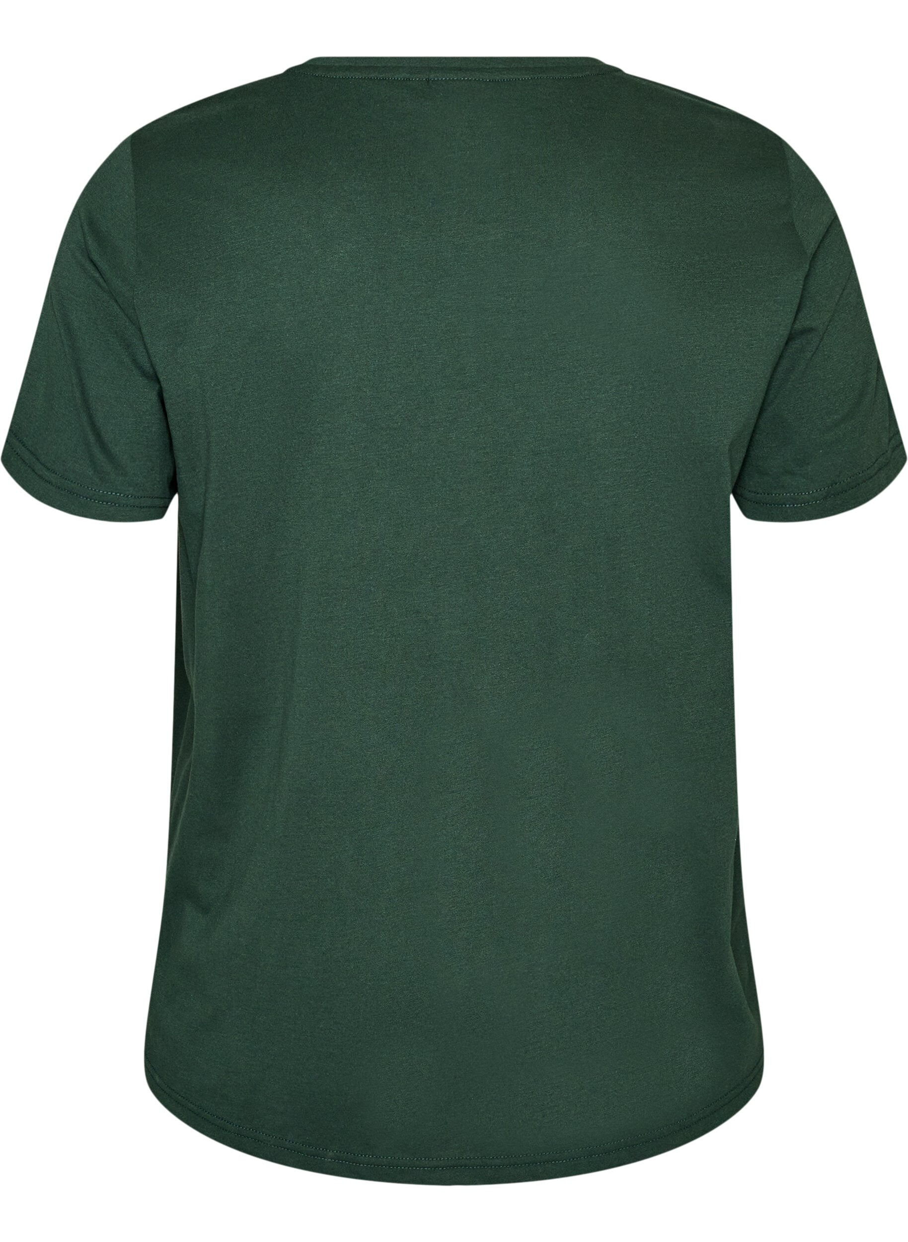 ZizziT-shirt met motief, Groen, Packshot image number 1