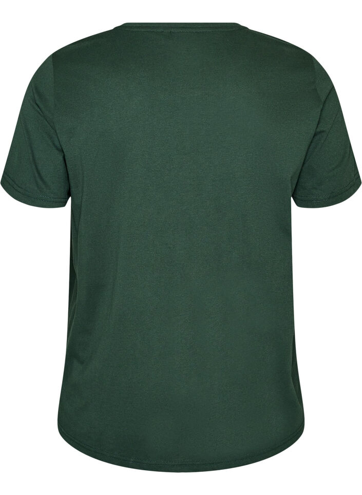 T-shirt met motief, Groen, Packshot image number 1