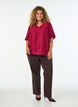 Blouse met ballonnenmouwen en V-hals, Rood, Model image number 1