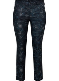 Gedessineerde Emily jeans met klinknagels, Black AOP