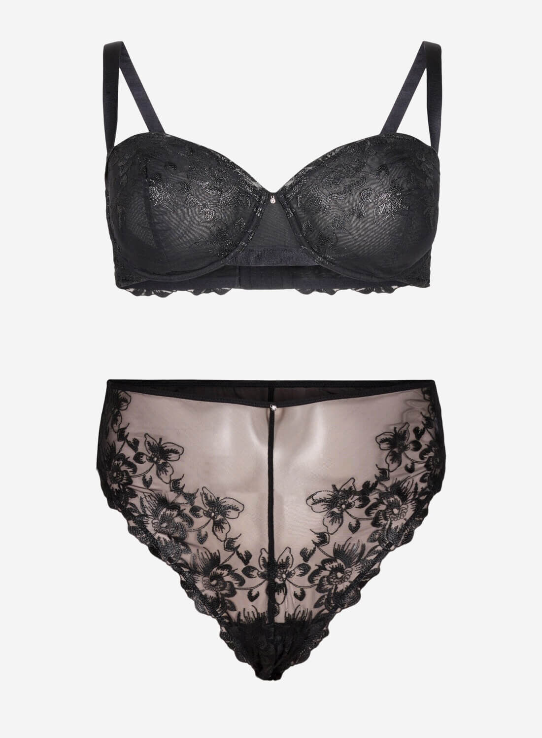Zizzi Balconette bh met beugel en geborduurd kant, , Model