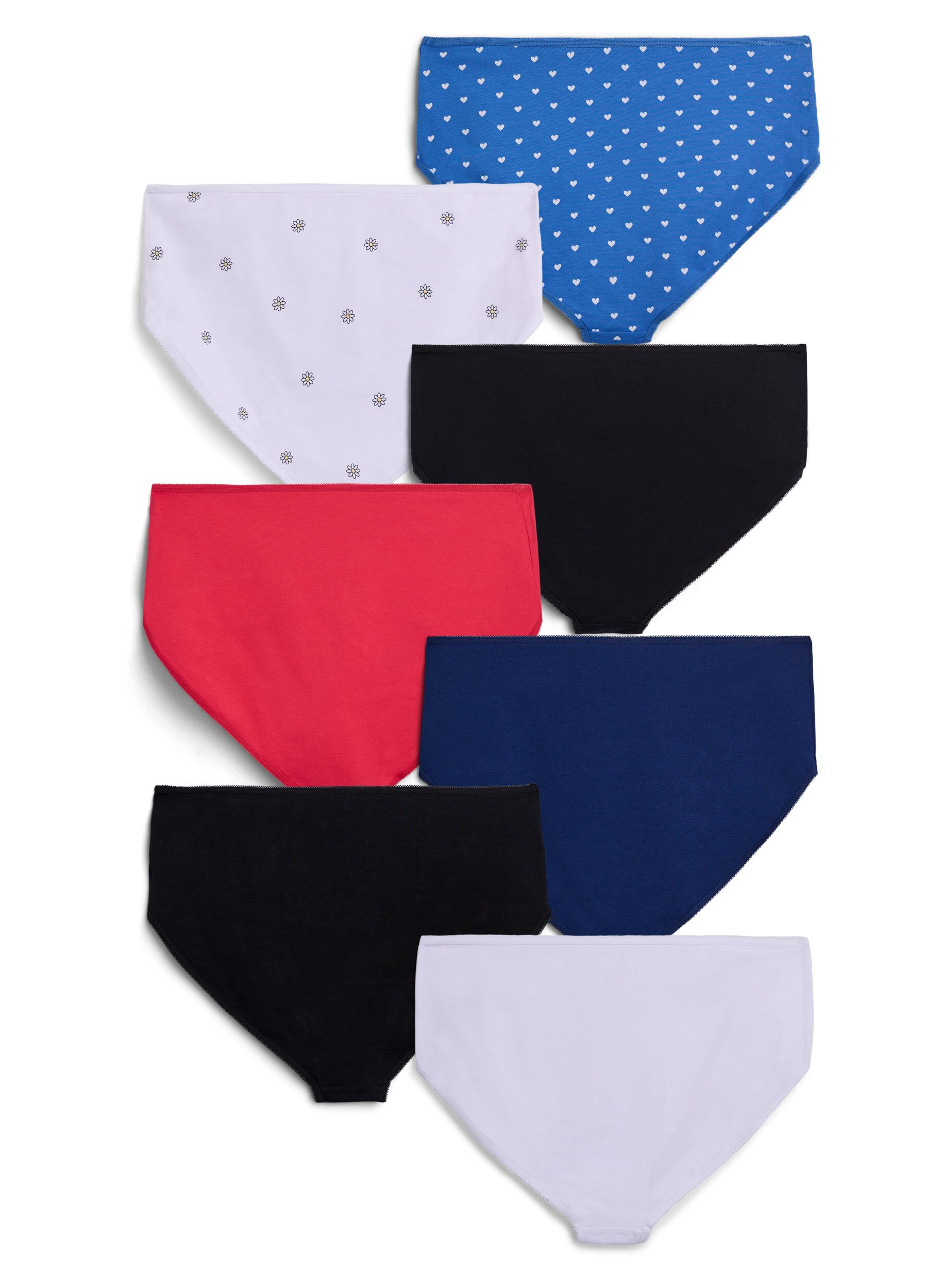 Zizzi 7-pack panties met normale taille, Mixed colours, Packshot image number 1