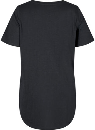 T-shirt in katoen met korte mouwen, Black, Packshot image number 1