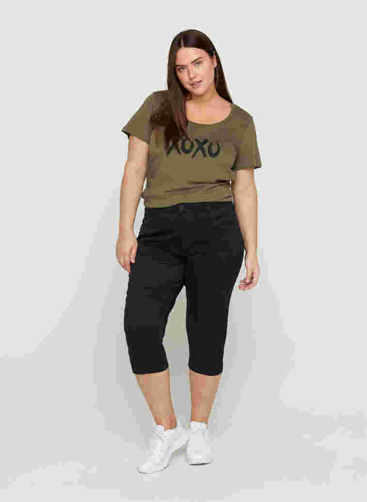 Slim fit Emily capri jeans, Black, Model image number 0