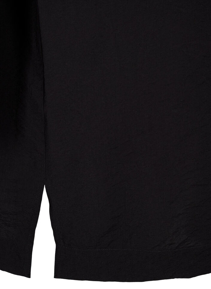 Lang shirt van viscose met korte mouwen, Black, Packshot image number 3