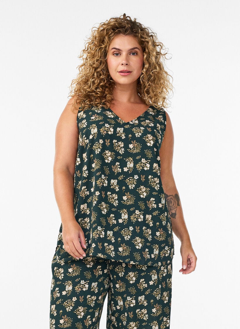 Culotte broek met print, Zwart, Model image number 0