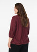Blouse met textuur en 3/4 mouwen, Rood, Model image number 2