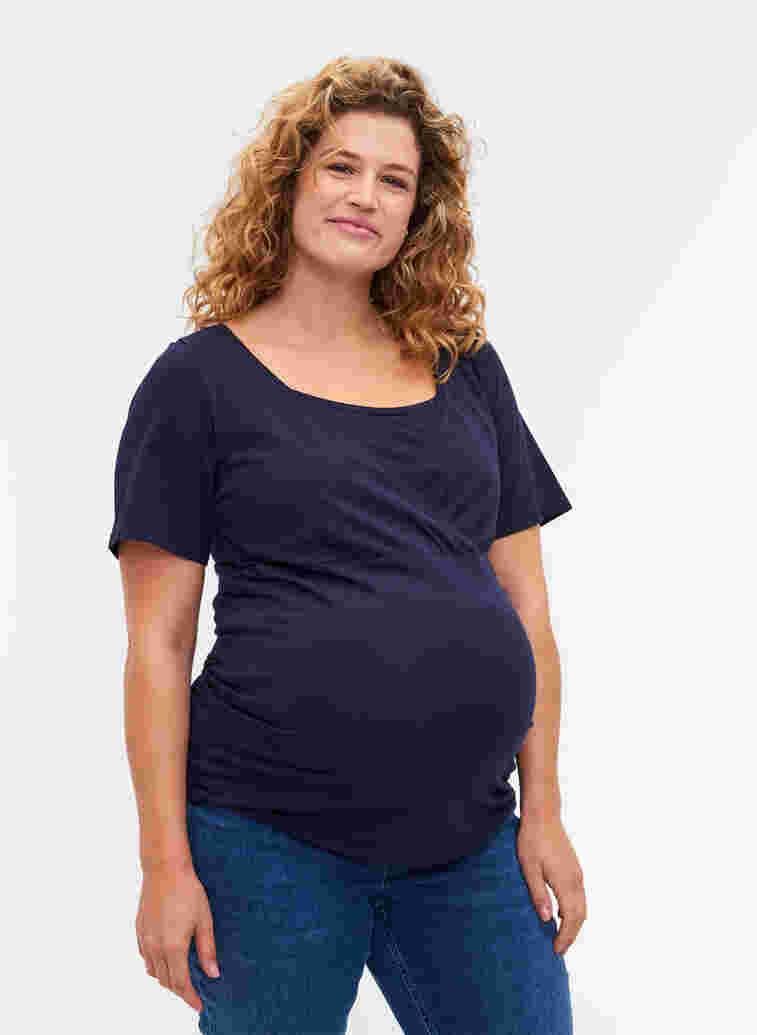 Zwangerschapst-shirt met korte mouwen in katoen, Night Sky, Model