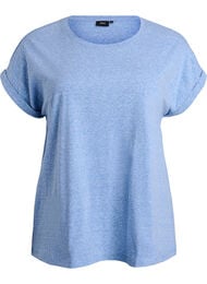 Gem&ecirc;leerd T-shirt met korte mouwen, Blauw