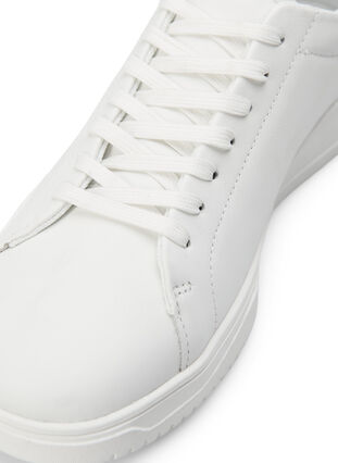 Brede lederen sneakers, White, Packshot image number 2