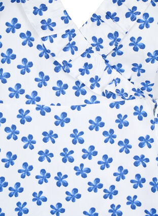 Katoenen wikkelblouse met bloemenprint, B.White/Small Flower, Packshot image number 2