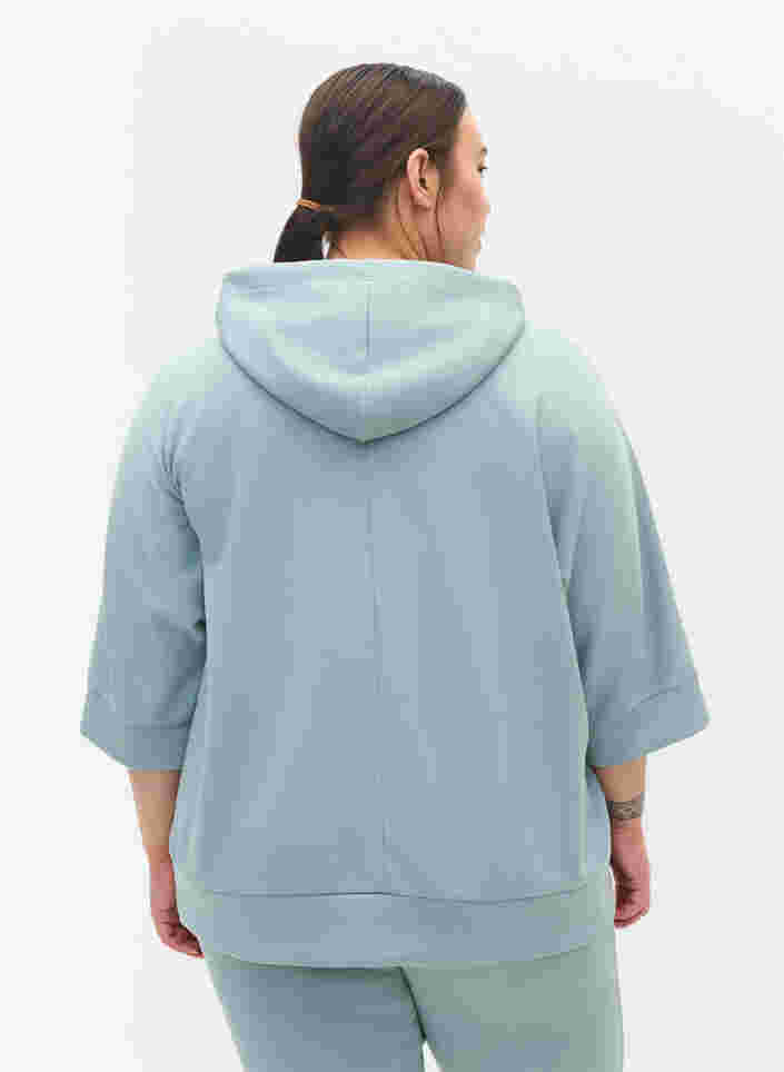 Sweatshirt met capuchon en 3/4 mouwen, Slate, Model image number 1
