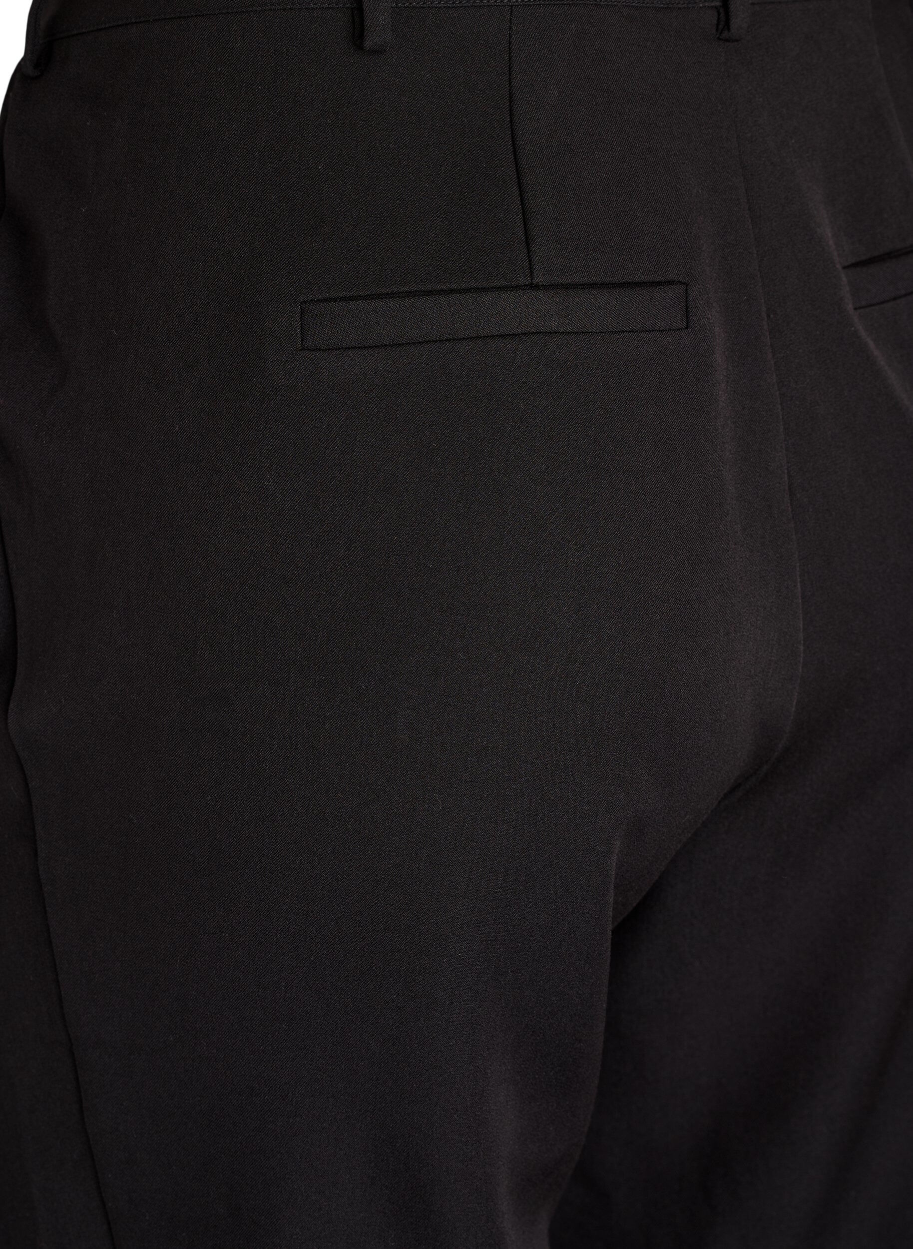 Zizzi Hoog getailleerde pantalon met rechte pijpen, Zwart, Packshot image number 3