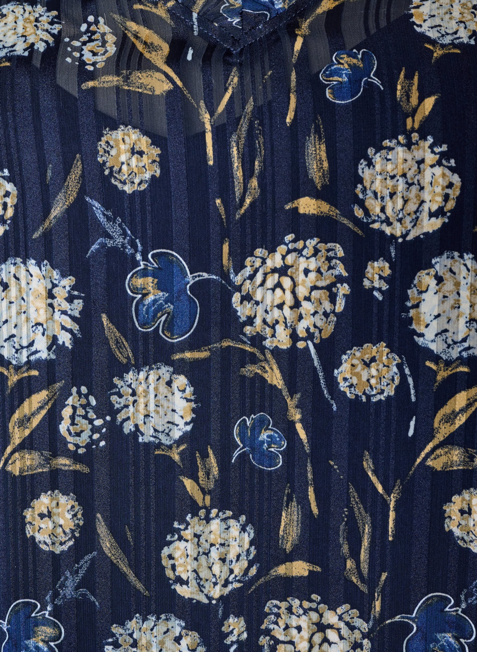 ZizziJurk met patroon, ruches en lange mouwen, Blauw, Packshot image number 2