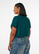 Basic T-shirt met V-hals van viscose, Groen, Model image number 2