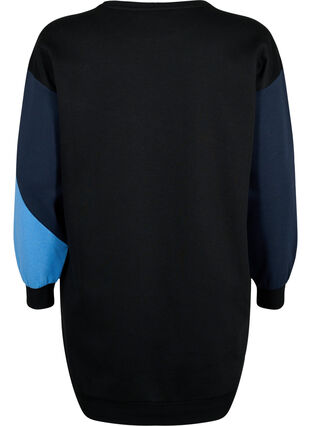 Lang sweatshirt met colorblock, Night S. Color Block, Packshot image number 1