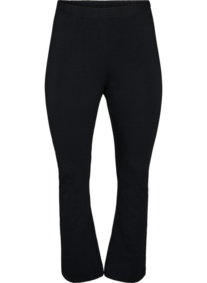Flared jerseybroek, Zwart, Packshot image number 0
