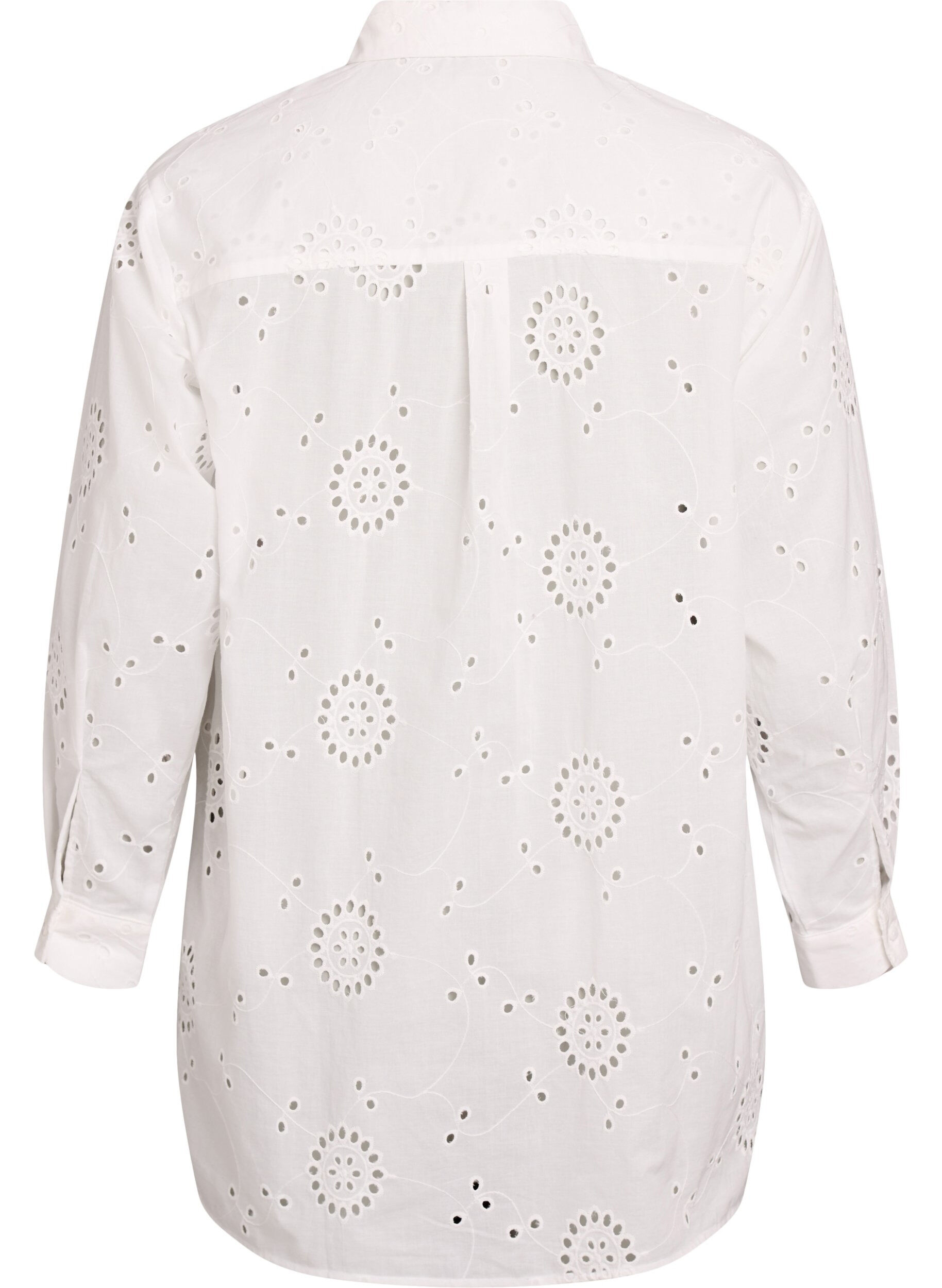 Zizzi Katoenen tuniek met broderie anglaise, Wit, Packshot image number 1