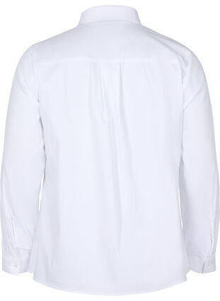 Klassieke blouse met kraag en knopen, Bright White, Packshot image number 1