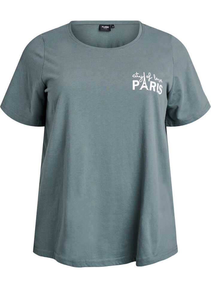 T-shirt met print, Groen, Packshot image number 0