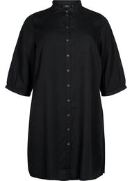 Lang overhemd met 3/4-mouwen van lyocell (TENCEL™), Black