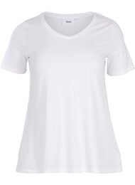 Basic t-shirt in effen kleur met katoen, Wit