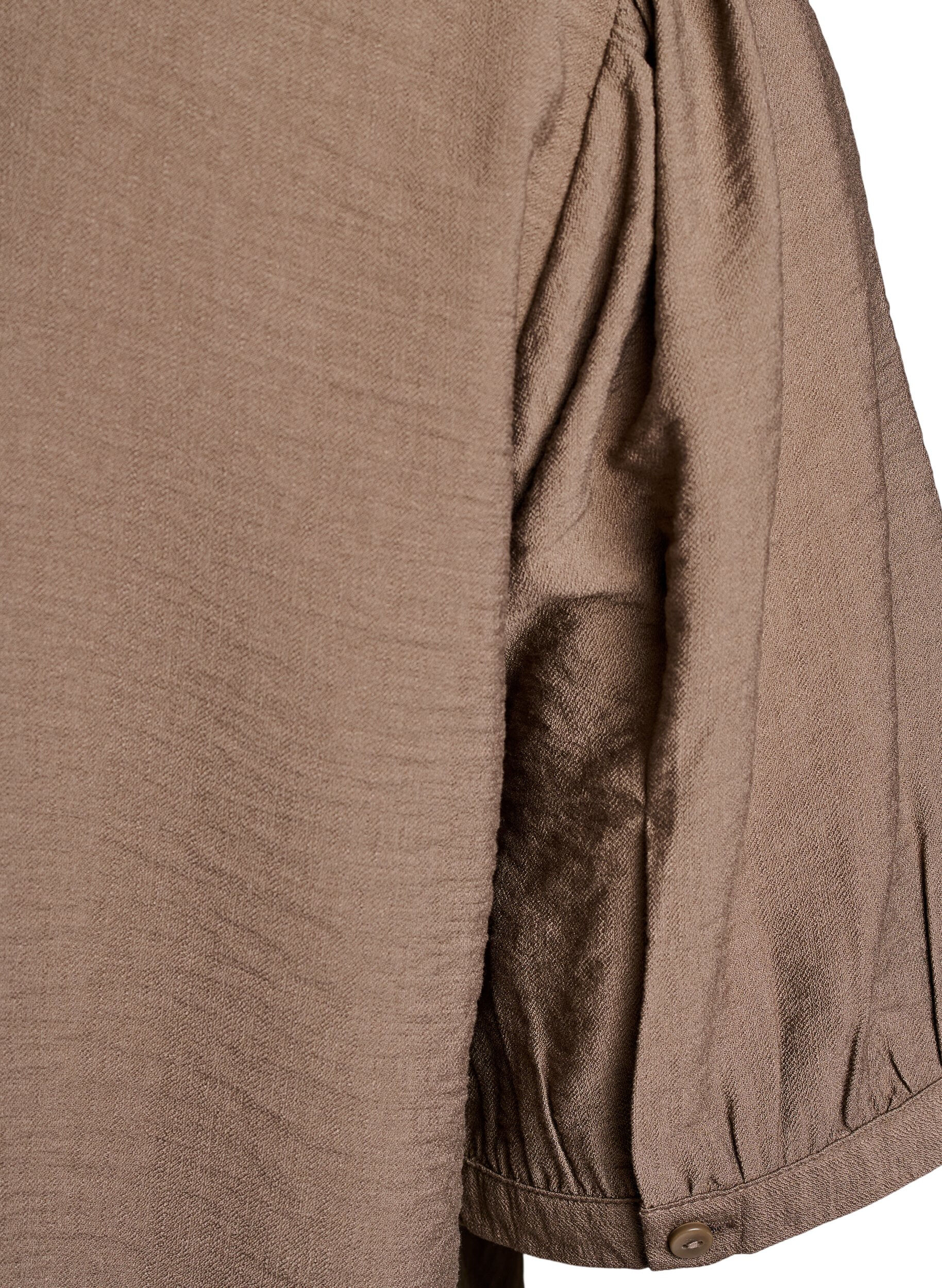 Zizzi Viscose blouse met 1/2 mouwen, Bruin, Packshot image number 3