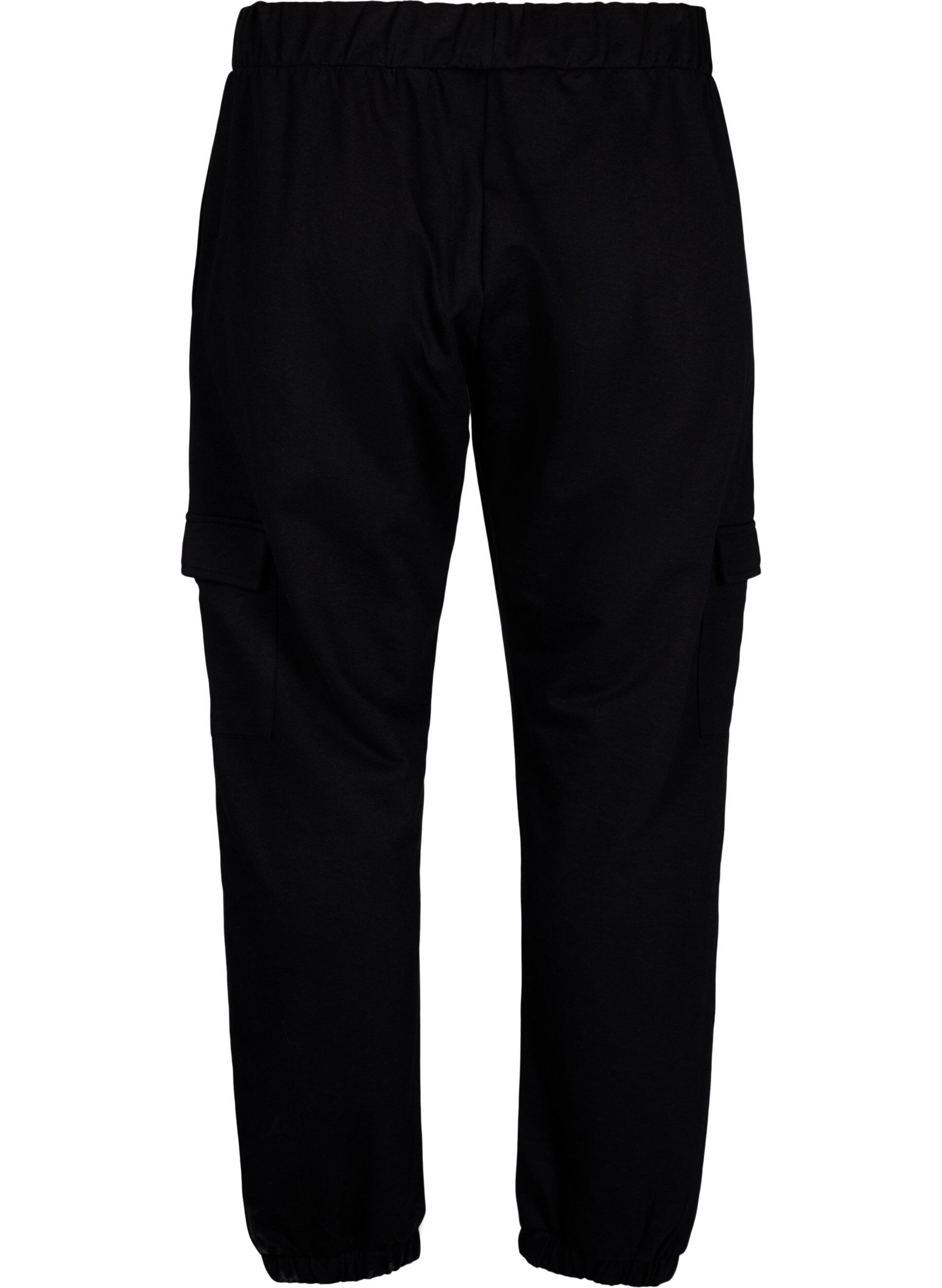 Zizzi Trainingsbroek met cargozakken, Black, Packshot image number 1