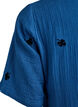 Korte katoenen mousseline jurk met geborduurde bloemen, Blauw, Packshot image number 3
