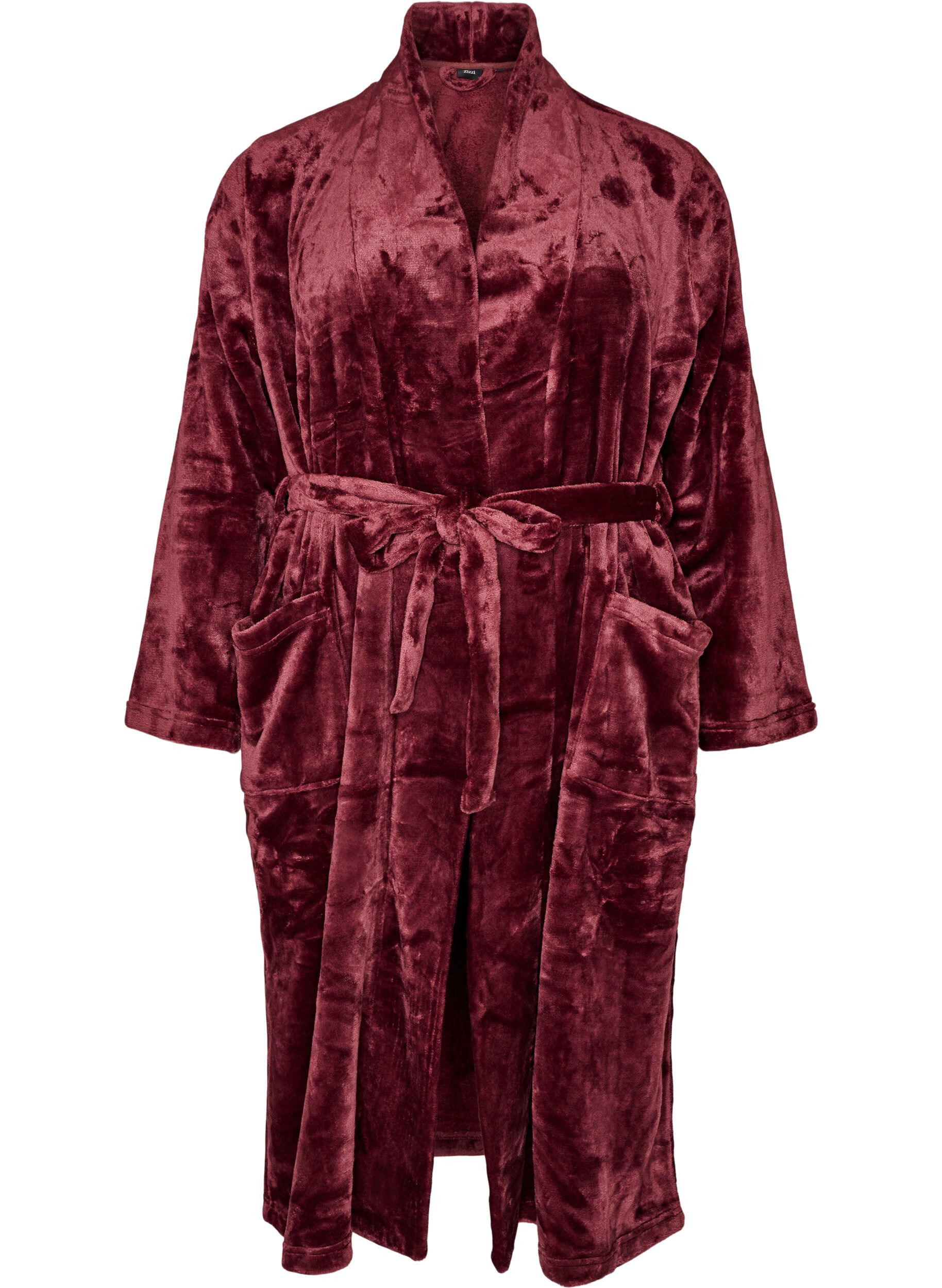 ZizziKamerjas in zachte velour met zakken, Rood, Packshot image number 0