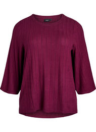 Losse blouse met 3/4 mouwen, Donker Bordeaux