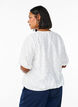 Blouse met korte mouwen en gestructureerd patroon, Bright White, Model image number 1