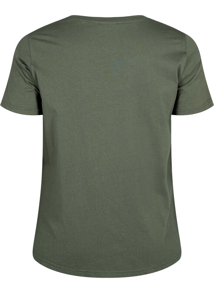 Katoenen T-shirt met strasmotief, Thyme w. Rhinestones, Packshot image number 1