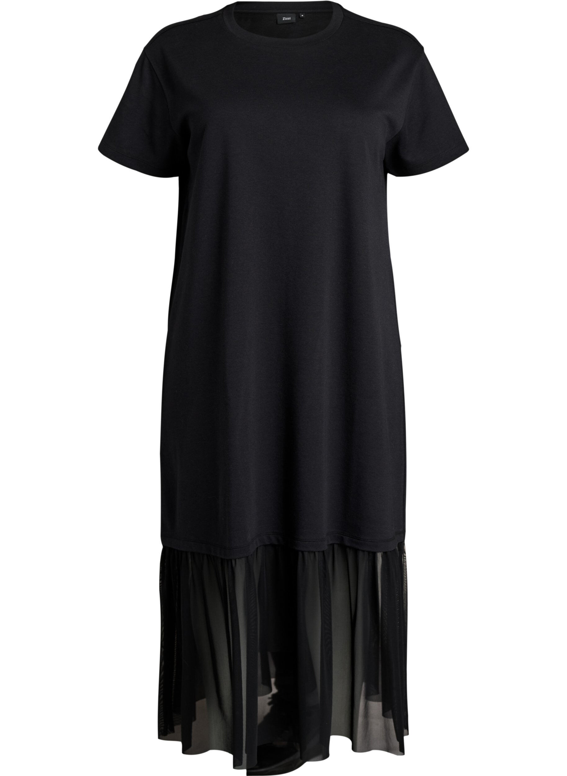 T-shirt-jurk met een transparante mesh zoom
