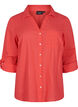 Shirtblouse met knoopsluiting van katoen-linnenmix, Hibiscus, Packshot image number 0