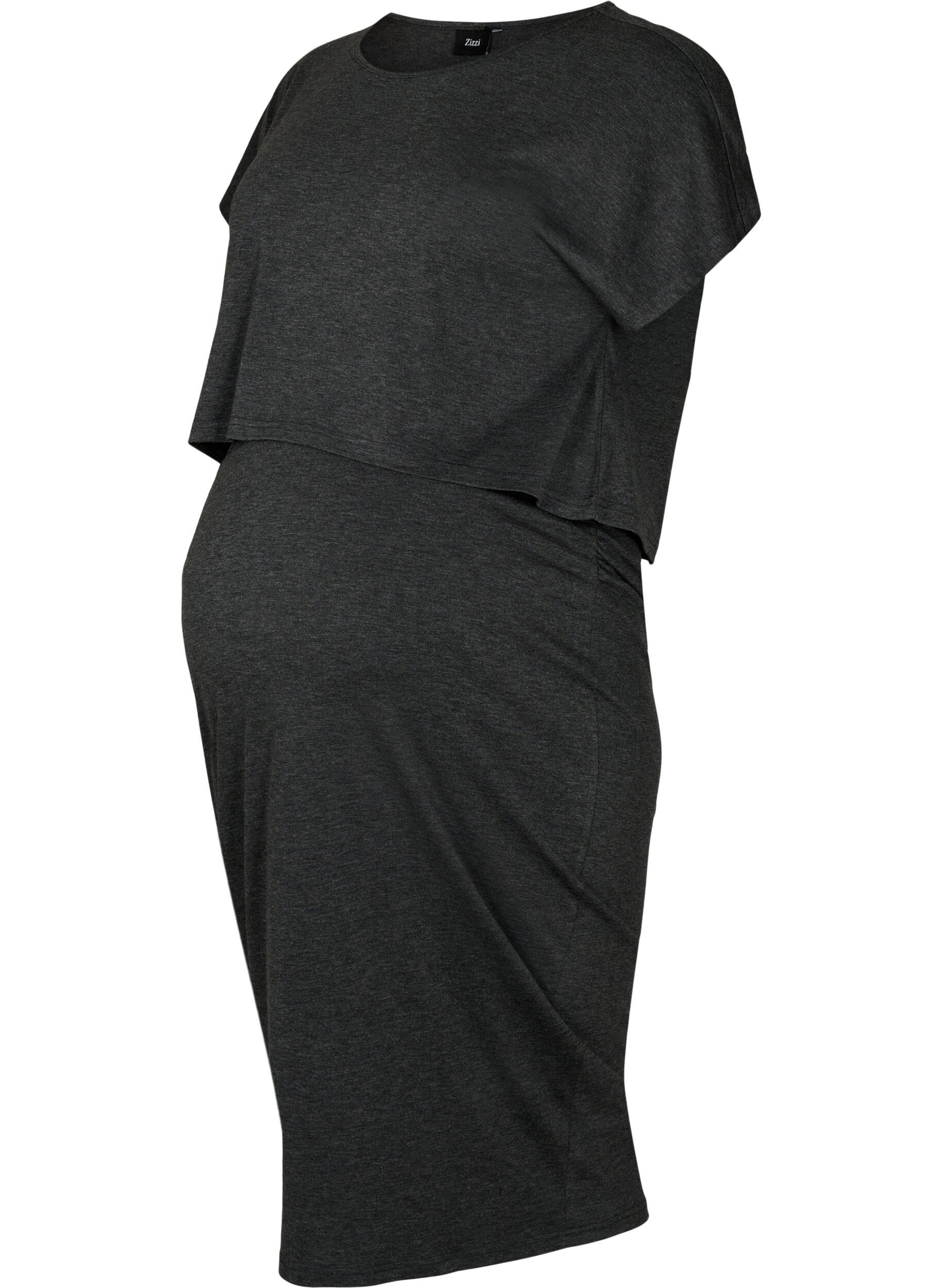 Zizzi Gem&ecirc;leerde Zwangerschapsset, Black Melange, Packshot image number 0