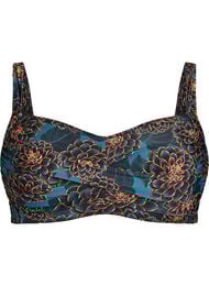 Gewatteerde bikinitop met print, Blauw