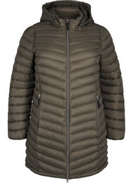 Lichtgewicht jas met zakken en afneembare capuchon, Groen