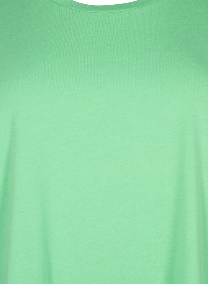 T-shirt met korte mouwen van katoenmix, Groen, Packshot image number 2
