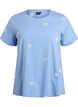 T-shirt in biologisch katoen met geborduurde motieven, Blauw, Packshot image number 0