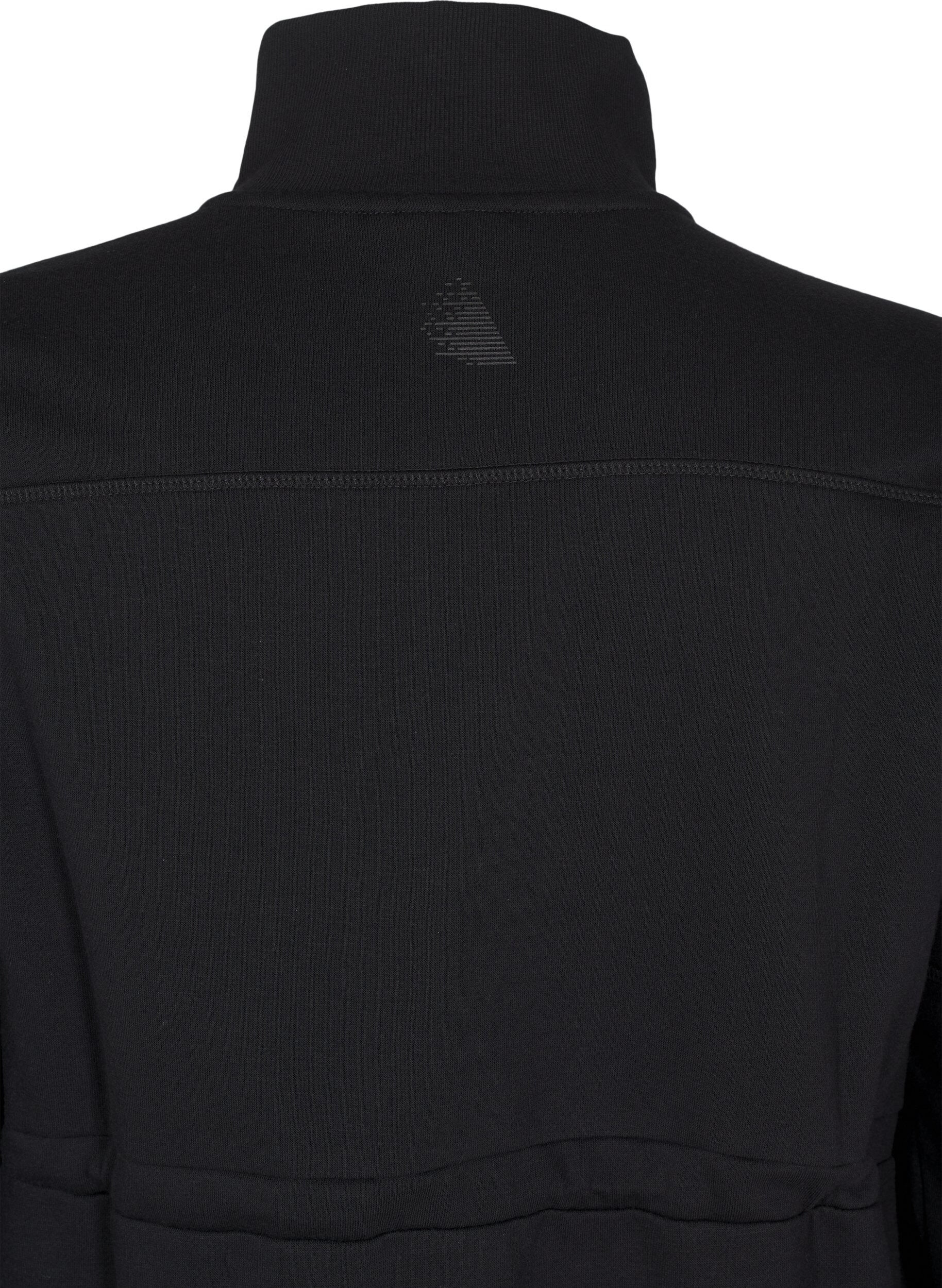 Zizzi Korte sweatshirt jurk met een col en verstelbare taille, Black, Packshot image number 3