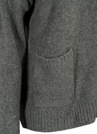 Gebreid vest met rits en zakken, Dark Grey Melange, Packshot image number 3
