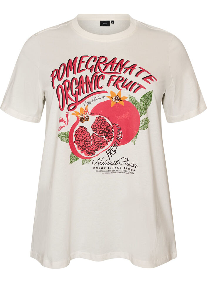Katoenen T-shirt met print, Wit, Packshot image number 0