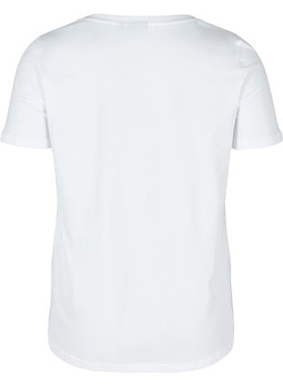 Katoenen t-shirt met korte mouwen en print, Bright White CALM, Packshot image number 1