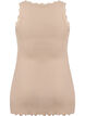 Top met kanten afwerking, Beige, Packshot image number 1