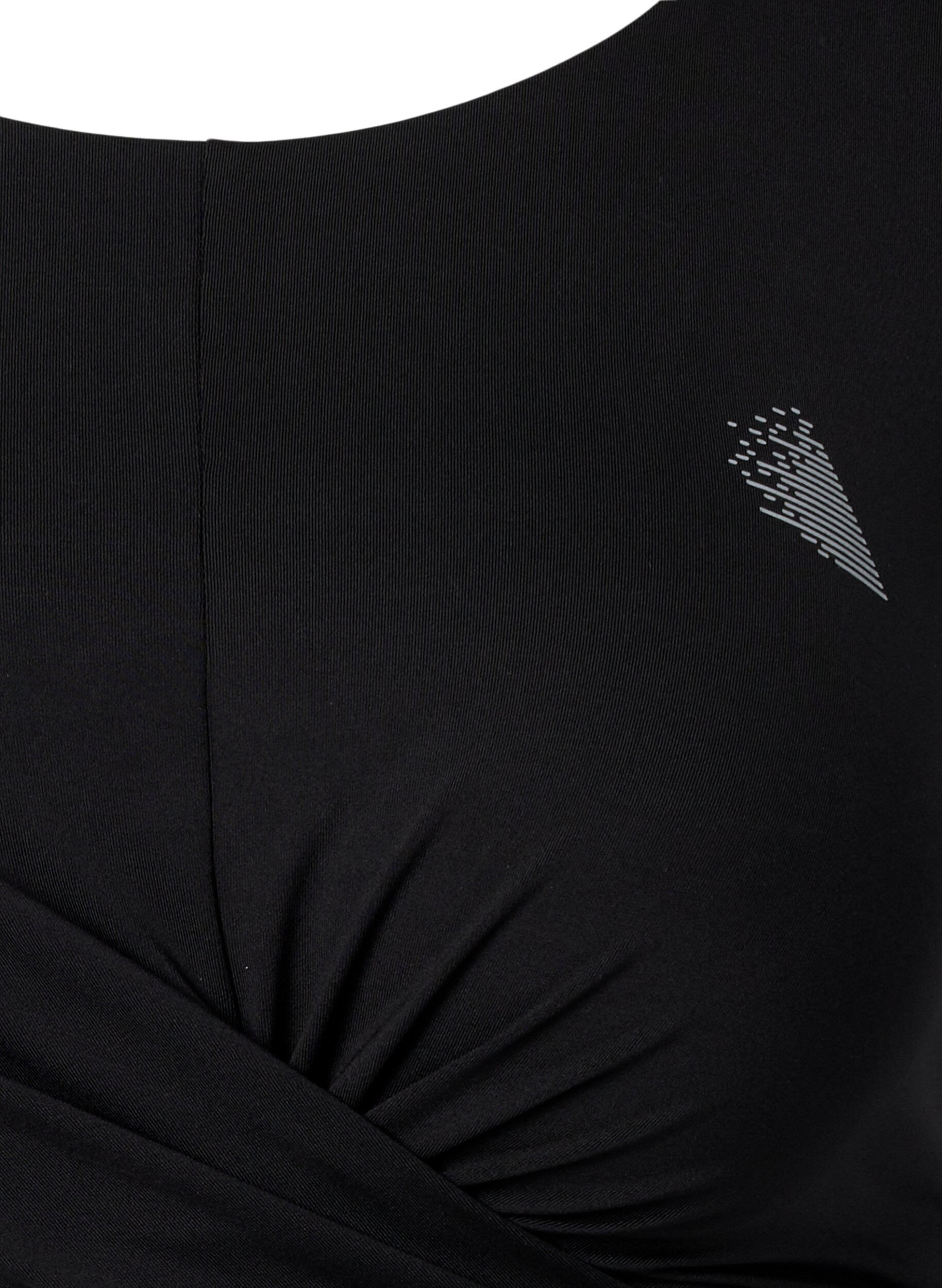 Zizzi Sportbeha met kruisdetail, Black, Packshot image number 2