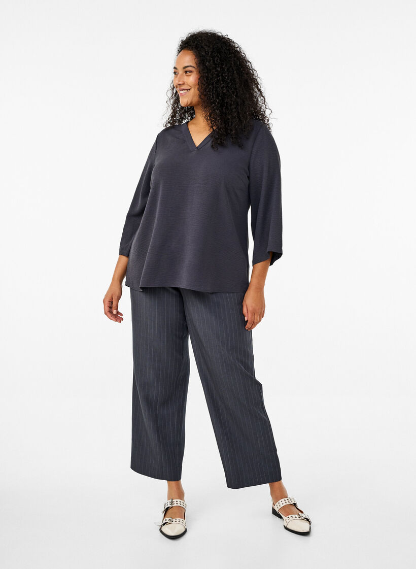 Flash - Blouse met 3/4 mouwen, Grijs, Model image number 1