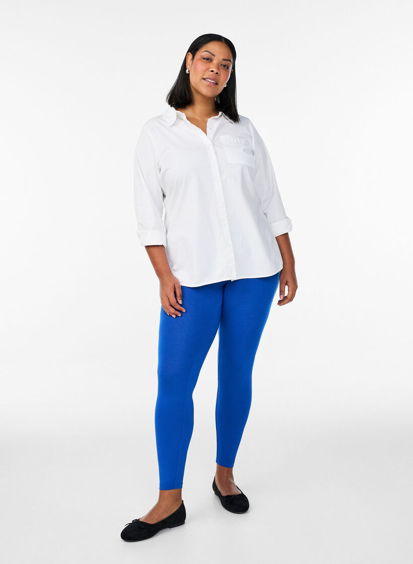 Basic legging in viscose, Blauw, Model image number 1