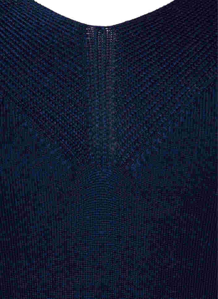Gebreide blouse van viscose met v-hals, Navy Blazer, Packshot image number 2